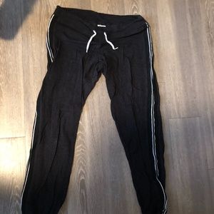 charcoal gray jogger with cute stripe detailing